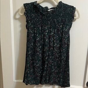 Treasure & Bond Dark Green Patterned Kids Dress